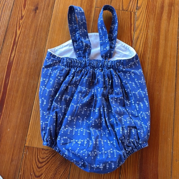 Kayce Hughes Blue & White Boys Bubble Suit W/Alphabet Design Size 24 Months - Picture 5 of 6